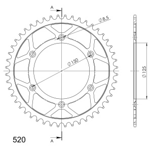 Kit de lant EK - Auriu chain 520 RRSM, Non-sealed, CHK front sprocket SUPERSPROX, CHK rear sprocket SUPERSPROX pentru HUSQVARNA FX 450 2017-2022 - Img 5