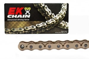 Kit de lant EK - Auriu chain 520 ZVX, X-ring (X, NX, QX, XS), CHK front sprocket JT CHK rubber cushioned, CHK rear sprocket JT pentru DUCATI Monster 750 Dark 2002