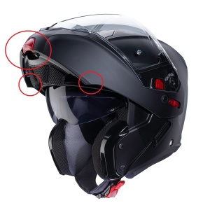 Kit mecanism deschidere + prinderi laterale mandibula rabatabila casca modulabila (flip-up) Caberg model Horus - Horux X