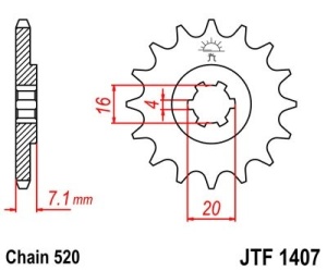 Pinion fata JT JTF 1407-10 10T, 520 - Img 2