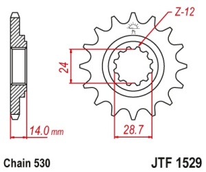 Pinion fata JT JTF 1529-17 17T, 520 - Img 2