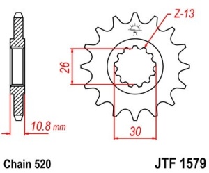 Pinion fata JT JTF 1579-17 17T, 520 - Img 2