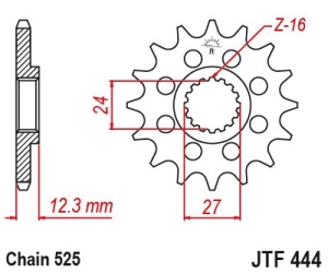 Pinion fata JT JTF 444-16 16T, 525 - Img 2