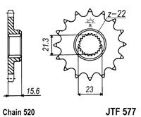 Pinion fata JT JTF 577-14 14T, 520 - Img 2