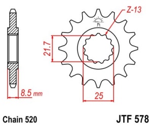 Pinion fata JT JTF 578-15 15T, 520 - Img 2
