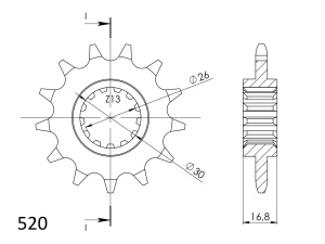 Pinion fata SUPERSPROX CST-1269:14 14T, 520 - Img 2