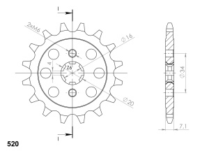 Pinion fata SUPERSPROX CST-1903:15 15T, 520 - Img 2