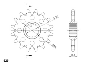 Pinion fata SUPERSPROX CST-1904:17 17T, 525 - Img 2