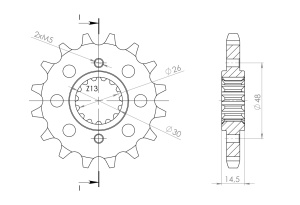 Pinion fata SUPERSPROX CST-339:15 15T, 530 - Img 2