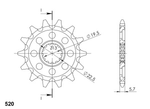 Pinion fata SUPERSPROX CST-825:13 13T, 520 - Img 2
