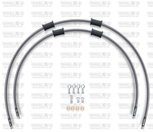 RACE Front brake hose kit Venhill POWERHOSEPLUS KAW-5019F (2 conducte in kit) Clear hoses, chromed fittings