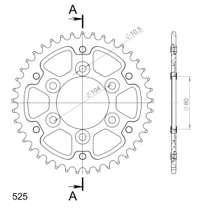 Rear sprocket SUPERSPROX STEALTH RST-1489:41-GLD auriu 41T, 525 - Img 2