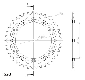Rear sprocket SUPERSPROX STEALTH RST-1512:41-GLD auriu 41T, 520 - Img 2