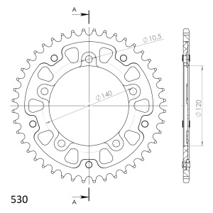 Rear sprocket SUPERSPROX STEALTH RST-1800:44-GLD auriu 44T, 530 - Img 2