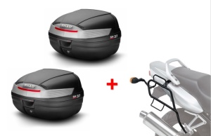 Side cases with side master fitting kit SHAD SH37 Negru KAWASAKI Versys 650