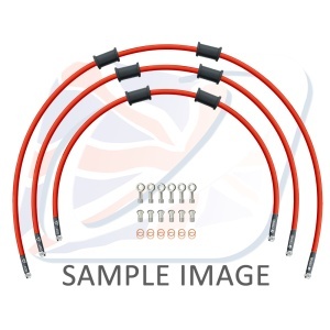 STANDARD Front brake hose kit Venhill POWERHOSEPLUS HON-5008FS-RD (3 conducte in kit) Red hoses, stainless steel fittings