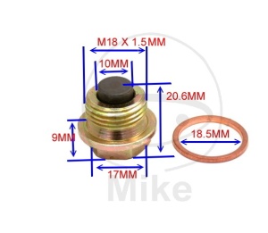 Buson baie ulei magnetic JMP M18X1.50 cu saiba - Img 2