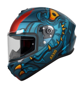 Casca integrala Axxis model Draken S Dinotoon C7 albastru mat - tip viziera: MT-V-18C