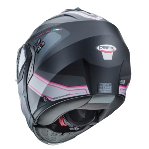 Casca modulabila (flip-up) Caberg model Duke X SV Tour G5 negru/fuchsia (roz)/antracit mat Pinlock ready - lentila Pinlock inclusa - Img 4