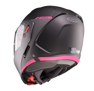 Casca modulabila (flip-up) Caberg model Horus X Ray L9 negru/gri/fuchsia (roz) mat Pinlock ready - lentila Pinlock inclusa - Img 3