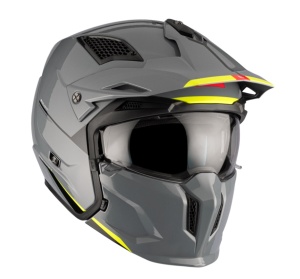 Casca MT Streetfighter SV S A22 gri lucios (ochelari soare integrati) - masca (protectie) barbie si cozoroc detasabile - omologare noua ECE 22.06 - Img 2