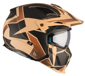 Casca MT Streetfighter SV S P1R B9 maro mat (ochelari soare integrati) - masca (protectie) barbie si cozoroc detasabile - omologare noua ECE 22.06 - Img 9
