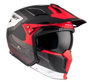 Casca MT Streetfighter SV S Totem B15 rosu mat (ochelari soare integrati) - masca (protectie) barbie si cozoroc detasabile - omologare noua ECE 22.06 - Img 8