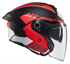 Casca open face motociclete MT Cosmo SV Cruiser B5 rosu mat (ochelari soare integrati) - tip viziera: MT-V-37 - Img 3