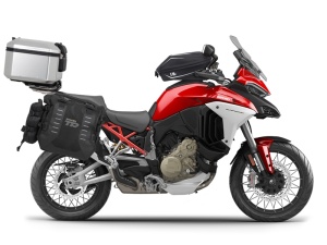 Complete set of SHAD TERRA TR40 adventure saddlebags and SHAD TERRA aluminium 37L topcase, including mounting kit SHAD Ducati Multistrada 1200 V4 - Img 1
