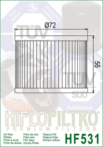 Filtru de ulei HIFLOFILTRO HF531 - Img 2