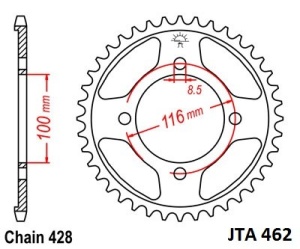 Foaie spate ALU JT JTA 462-51 51T, 428 - Img 2