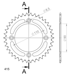Foaie spate ALU SUPERSPROX RAL-452:39-ORG portocaliu 39T, 415 - Img 2