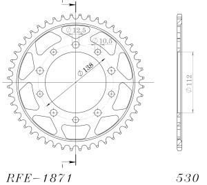 Foaie spate SUPERSPROX RFE-1871:48-BLK Negru 48T, 530 - Img 2