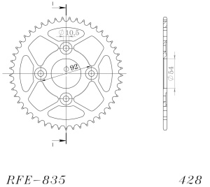 Foaie spate SUPERSPROX RFE-835:49-BLK Negru - Img 2