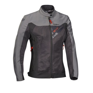 Geaca (jacheta) motociclete femei Racing/Roadster Ixon vara model Orion LS culoare: antracit/gri/rosu