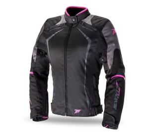 Geaca (jacheta) motociclete femei Racing Seventy vara/iarna model SD-JR49 culoare: negru/roz