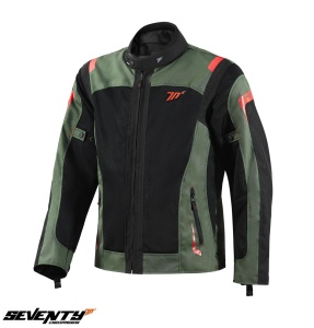 Geaca moto barbati Touring Seventy model SD-JT66 Sahara verde military/rosu