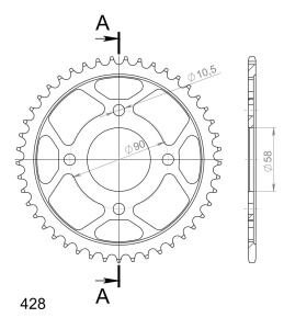 Kit de lant D.I.D Chain - Argintiu chain 428 D, Non-sealed, CHK front sprocket SUPERSPROX, CHK rear sprocket SUPERSPROX pentru HONDA CB 125 F / GLR 125 2015-2020 - Img 5