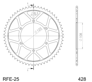 Kit de lant D.I.D Chain - Argintiu chain 428 VX, X-ring (X, NX, QX, XS), CHK front sprocket SUPERSPROX, CHK rear sprocket SUPERSPROX pentru APRILIA RS4 125 2011-2016 - Img 5