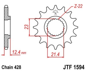 Kit de lant D.I.D Chain - Argintiu chain 428 VX, X-ring (X, NX, QX, XS), CHK front sprocket JT, CHK rear sprocket JT pentru YAMAHA YBR 250 2007-2011 - Img 3