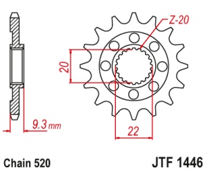Kit de lant D.I.D Chain - Auriu chain 520 ERT, Non-sealed, CHK front sprocket JT, CHK rear sprocket JT pentru KAWASAKI KX 250 (F) 4T 2006-2010 - Img 3