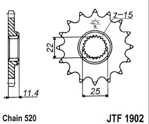 Kit de lant D.I.D Chain - Auriu chain 525 VX, X-ring (X, NX, QX, XS), CHK front sprocket JT, CHK rear sprocket JT pentru KTM LC4 400 Enduro 1993 - Img 3