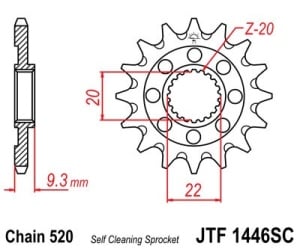 Kit de lant EK - Argintiu chain 520 MRD, Non-sealed, CHK front sprocket JT, CHK rear sprocket JT pentru KAWASAKI KX 250 X 2021-2024 - Img 3