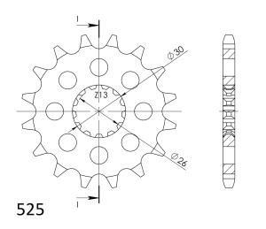 Kit de lant EK - Auriu chain 520 ZVX, X-ring (X, NX, QX, XS), CHK front sprocket SUPERSPROX, CHK rear sprocket SUPERSPROX pentru TRIUMPH Scrambler 865 2006-2013 - Img 3