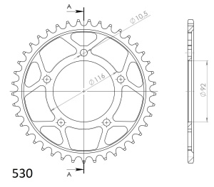 Kit de lant EK - Auriu chain 530 ZVX, X-ring (X, NX, QX, XS), CHK front sprocket JT CHK rubber cushioned, CHK rear sprocket SUPERSPROX pentru KAWASAKI ZZR 1400 2015-2020 - Img 5
