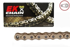 Kit de lant EK - Auriu lant 520 RRSM, Non-sealed, pinion fata SUPERSPROX, foaie spate SUPERSPROX pentru KAWASAKI KX 250 2T 2006-2008