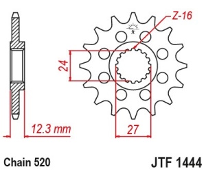 Pinion fata JT JTF 1444-15 15T, 520 - Img 2