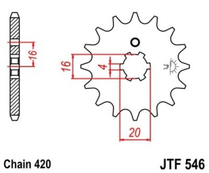 Pinion fata JT JTF 546-12 12T, 420 - Img 2