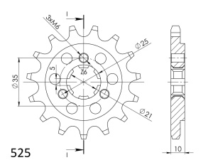 Pinion fata SUPERSPROX CST-1448:14 14T, 525 - Img 2