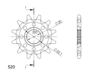 Pinion fata SUPERSPROX CST-1590:12 12T, 520 - Img 2